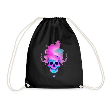 Feu Crâne Fumée Rose Squelette Flammes 12 - Sac de sport léger - noir - Devant