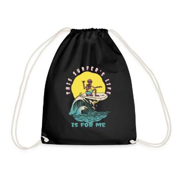 La vie de ce surfeur est pour moi drôle de surfeur rétro - Sac de sport léger - noir - Devant