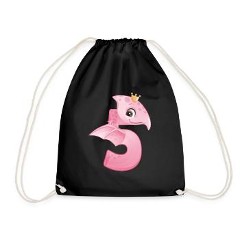 Dino 5 - Drawstring Bag - black - Front