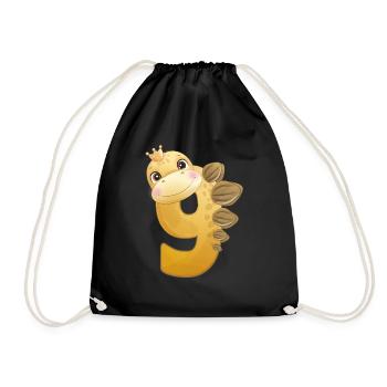 Dino 9 - Drawstring Bag - black - Front