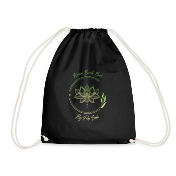 Lotus flower Karma Beach lime green - Drawstring Bag - black - Front