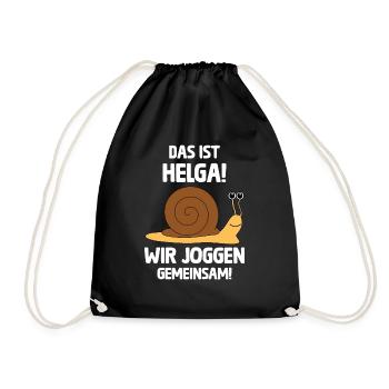 Schnecke wir joggen gemeinsam - Turnbeutel - Schwarz - Vorne