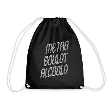 métro boulot alcoolo cadeau - Sac de sport léger - noir - Devant