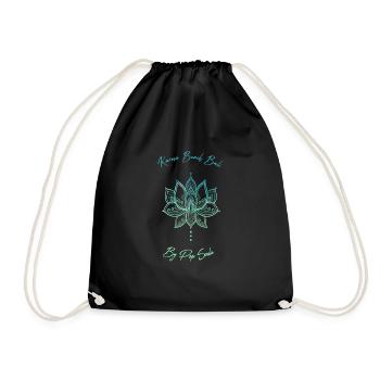 Blue lotus flower Karma Beach - Drawstring Bag - black - Front
