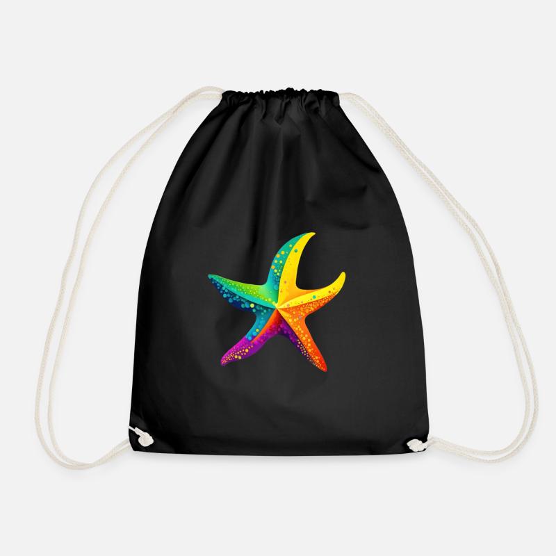 Etoile de mer / protect the oceans - Drawstring Bag - black
