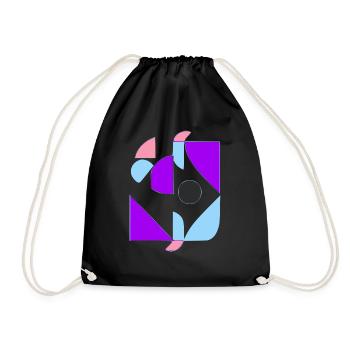 70s abstrait - Sac de sport léger - noir - Devant