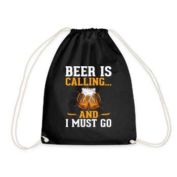 Beer is calling... - Turnbeutel - Schwarz - Vorne