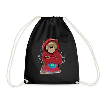 Bloo the grumpy bear - Drawstring Bag - black - Front