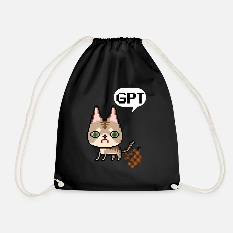 Chat GPT Zitat Humor künstliche Intelligenz - Turnbeutel - Schwarz