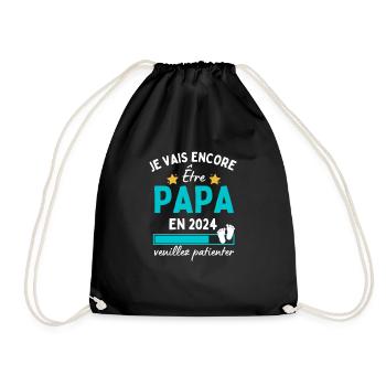 Je vais encore Être Papa en 2024 Cadeau Futur Père - Sac de sport léger - noir - Devant
