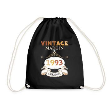 30. Geburtstag Vintage Geschenk Geschenkidee - Turnbeutel - Schwarz - Vorne
