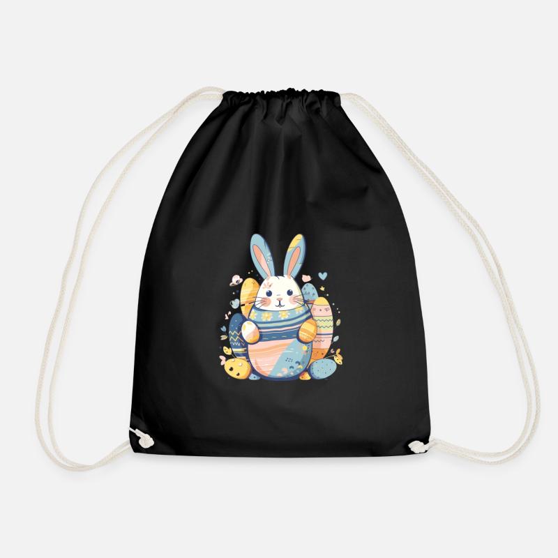 Easter Bunny - Drawstring Bag - black