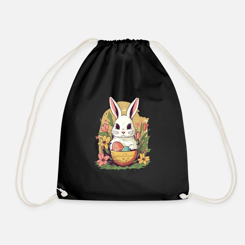 Easter Bunny - Drawstring Bag - black