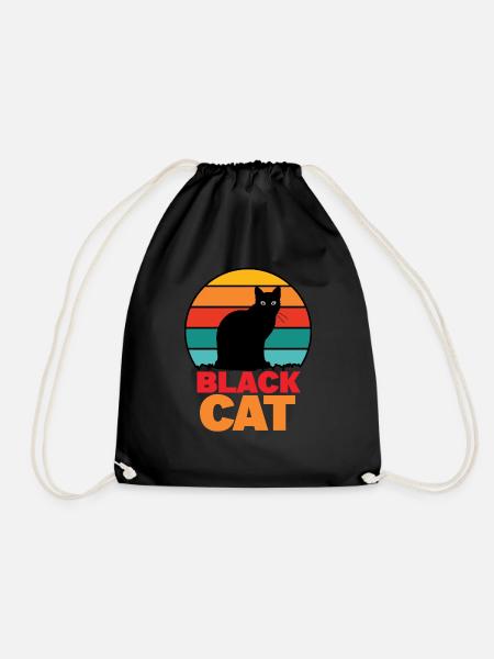 Schwarze Katze - Turnbeutel - Schwarz