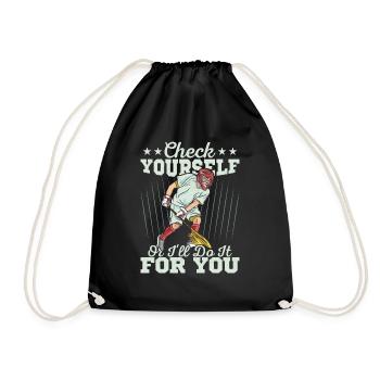 Check Yourself Or I'll Do It For You Player Lacros - Drawstring Bag - black - Front