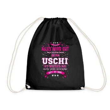 Uschi Design, alles wird gut - Turnbeutel - Schwarz - Vorne