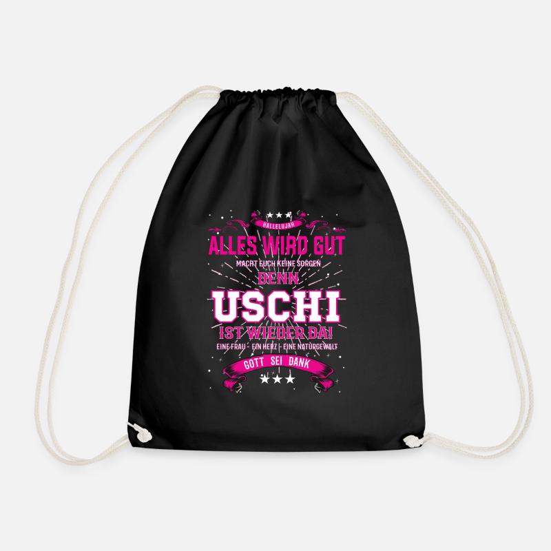 Uschi Design, alles wird gut - Turnbeutel - Schwarz