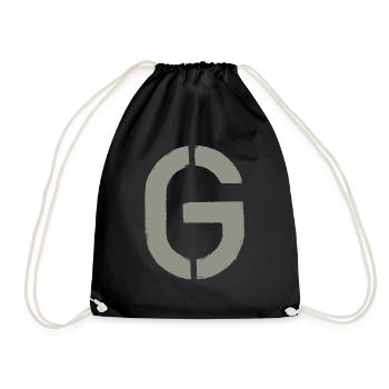 G - Schablonen- Buchstabe/ Stencil - KHAKI - Drawstring Bag - black - Front