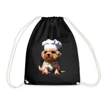 Restaurateur Chien de cuisine Yorkshire Terrier Chiot - Sac de sport léger - noir - Devant