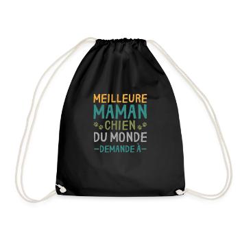 Meilleure Maman Chien Du Monde cadeau Personnalisé - Sac de sport léger - noir - Devant