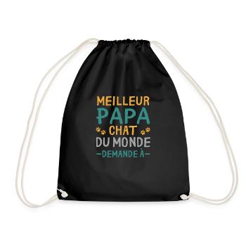 Meilleur Papa Chat Du Monde cadeau Personnalisé - Sac de sport léger - noir - Devant