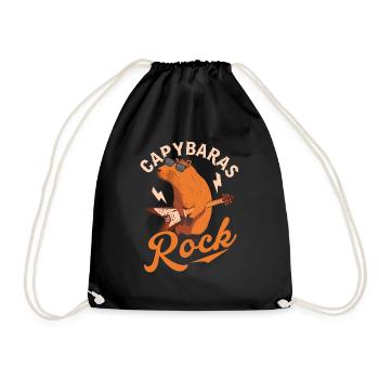 Capybaras Rock Capybara Animal Lover - Drawstring Bag - black - Front