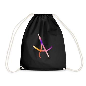 Rainbow A on T-shirt - Drawstring Bag - black - Front