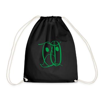 Sad Green Abstractness - Drawstring Bag - black - Front