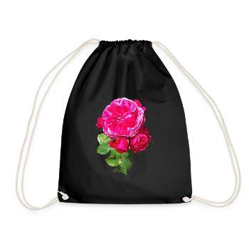 Rosarote Frühlingsrose - Turnbeutel - Schwarz - Vorne