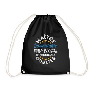cadeau fin d'année Cadeau maitre d'école - Sac de sport léger - noir - Devant