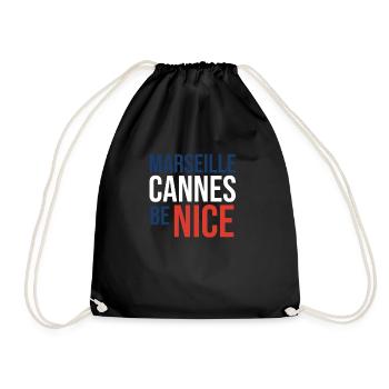 Marseille Cannes be Nice - Turnbeutel - Schwarz - Vorne