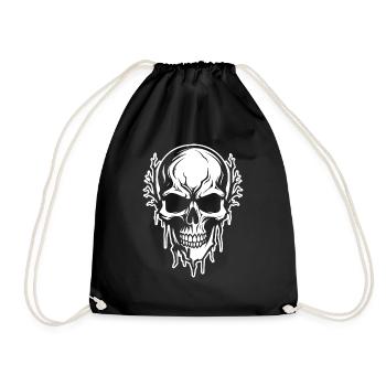Skelett Kostüm Knochen Halloween Grusel - Turnbeutel - Schwarz - Vorne