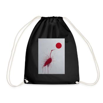 Crane sun - Drawstring Bag - black - Front