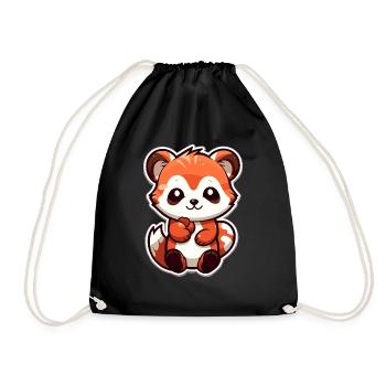 Petit panda - Sac de sport léger - noir - Devant