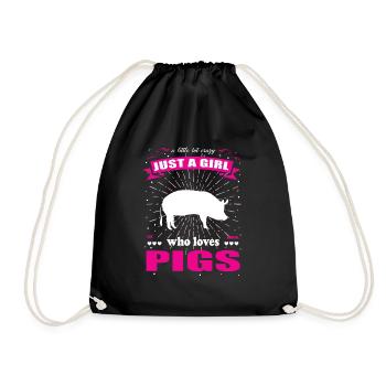 Just a Girl who loves Schweine Outfit - Turnbeutel - Schwarz - Vorne