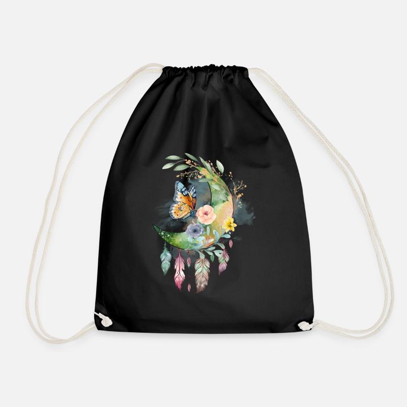 Moon Dream Catcher Butterfly Roses, Dessin - Sac de sport léger - noir
