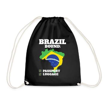 Brazil Bound Country Travel Brazilian Flag - Turnbeutel - Schwarz - Vorne
