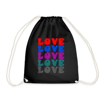 Love colorful - Turnbeutel - Schwarz - Vorne