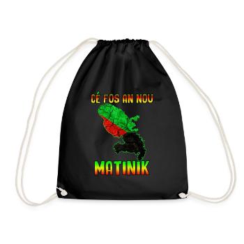 Drapeau et carte martinique cé fos an nou - Sac de sport léger - noir - Devant