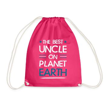 Best Uncle Saying - Drawstring Bag - fuchsia - Front