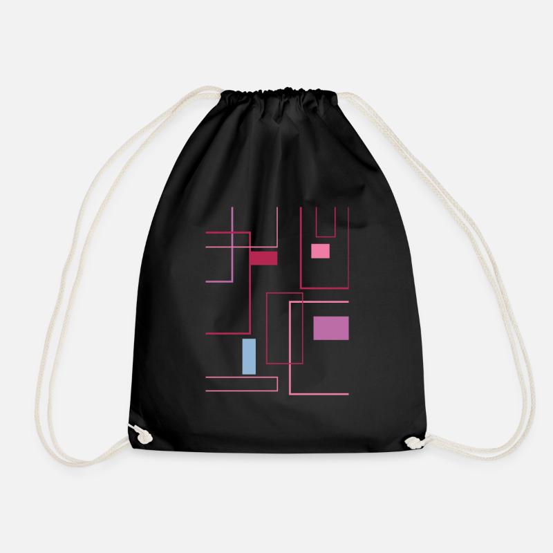 Minimalist graphics in trendy colors - Drawstring Bag - black