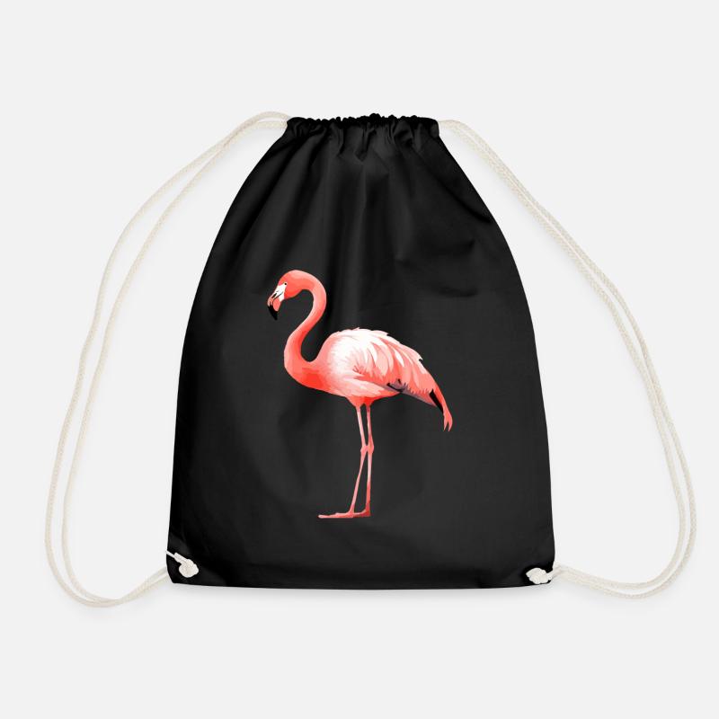 Iki the flamingo - Drawstring Bag - black