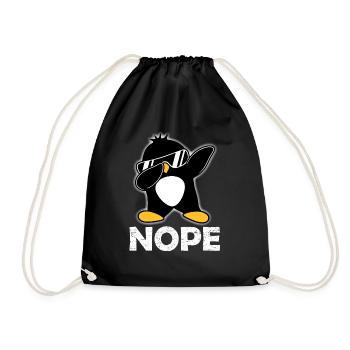 Nope Faul heute Cool Dabbing Pinguin Dab Tanz Pose - Turnbeutel - Schwarz - Vorne