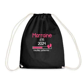 Marraine en 2024 Cadeau Bientôt Maman - Sac de sport léger - noir - Devant