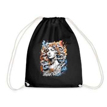 Portrait of the head of an ancient goddess - Drawstring Bag - black - Front