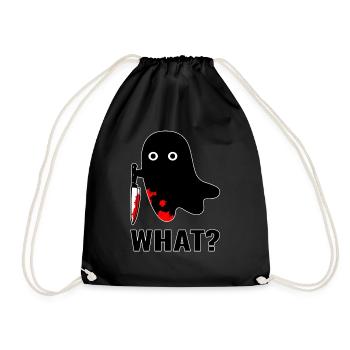 Fantôme d’Halloween avec fantôme de couteau Quoi? Dicton - Sac de sport léger - noir - Devant