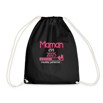Maman en 2025 Cadeau Future mère - Sac de sport léger - noir - Devant