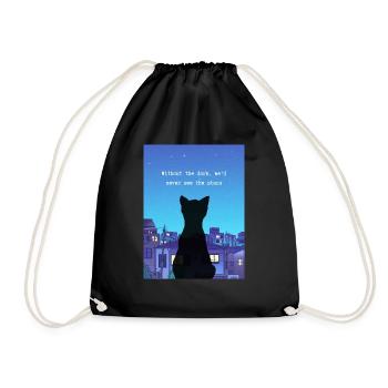 Inspirational Quote for Creatives & Cat Lovers - Drawstring Bag - black - Front