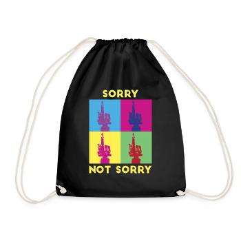 Désolé pas désolé. Design ironique et amusant - Sac de sport léger - noir - Devant