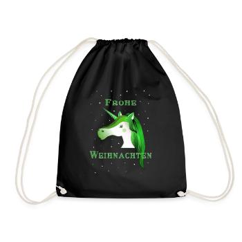 Merry Christmas - Unicorn - Drawstring Bag - black - Front